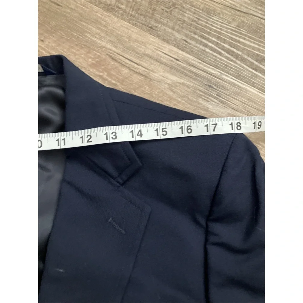 346 Brooks Brothers Blazer Sport Coat Mens 40R Solid Blue Wool Gold Buttons